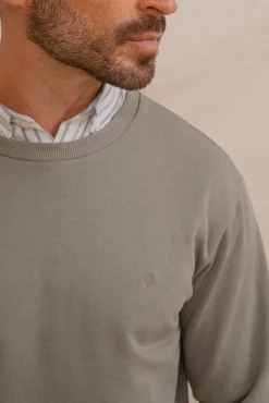 Sweatshirt básico com gola redonda