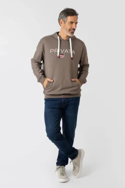 Sweatshirt com capuz e bolsos