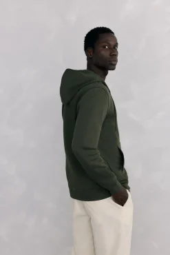 Sweatshirt com capuz em tecido técnico