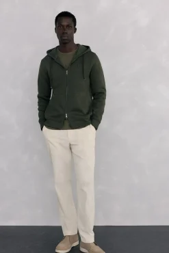 Sweatshirt com capuz em tecido técnico