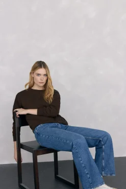 Sweatshirt com detalhe trançado