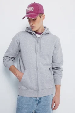 Sweatshirt com fecho-éclair e capuz