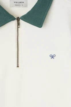 Sweatshirt com fecho-éclair pela meia