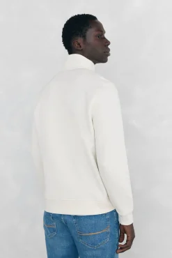 Sweatshirt com gola de fecho-éclair em tecido técnico