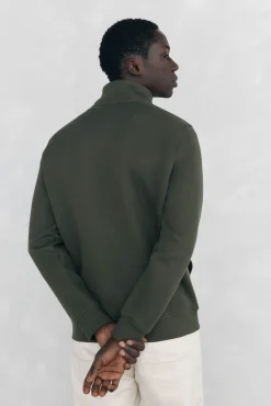 Sweatshirt com gola de fecho-éclair em tecido técnico