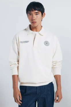 Sweatshirt com gola de rugby
