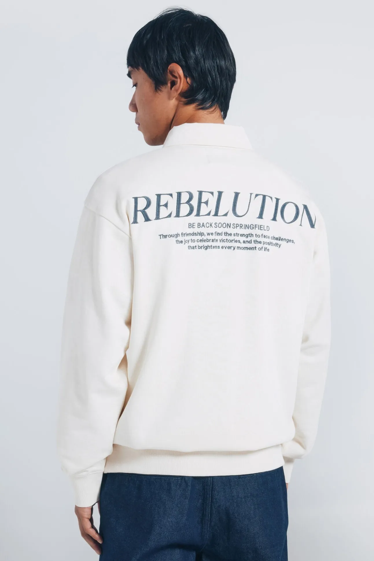 Sweatshirt com gola de rugby