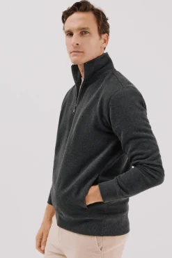 Sweatshirt com gola e fecho-éclair
