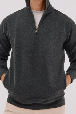 Sweatshirt com gola e fecho-éclair