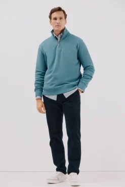 Sweatshirt com gola e fecho-éclair