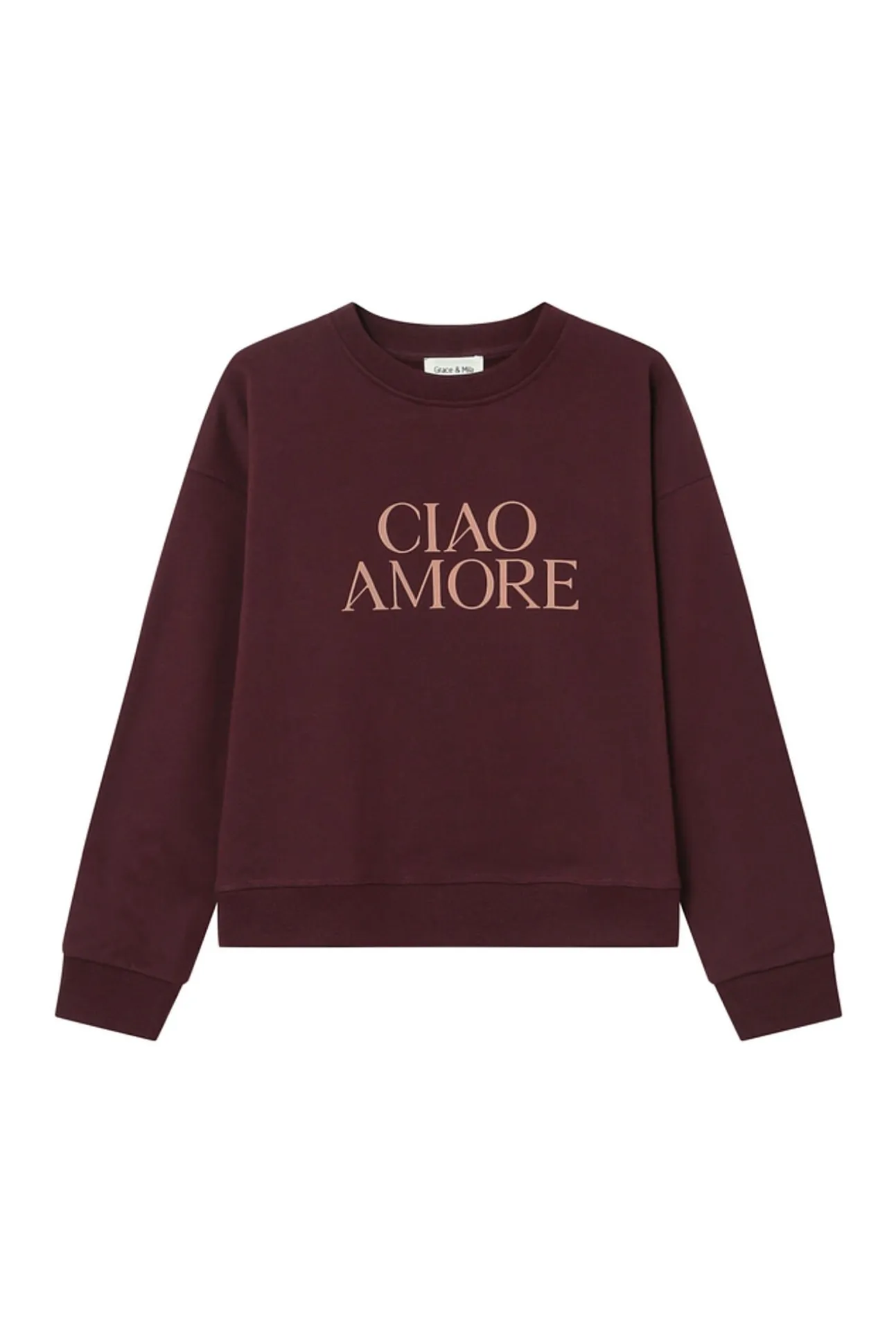 Sweatshirt com mensagem em marrom