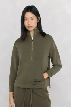 Sweatshirt com soft touch e gola Perkins