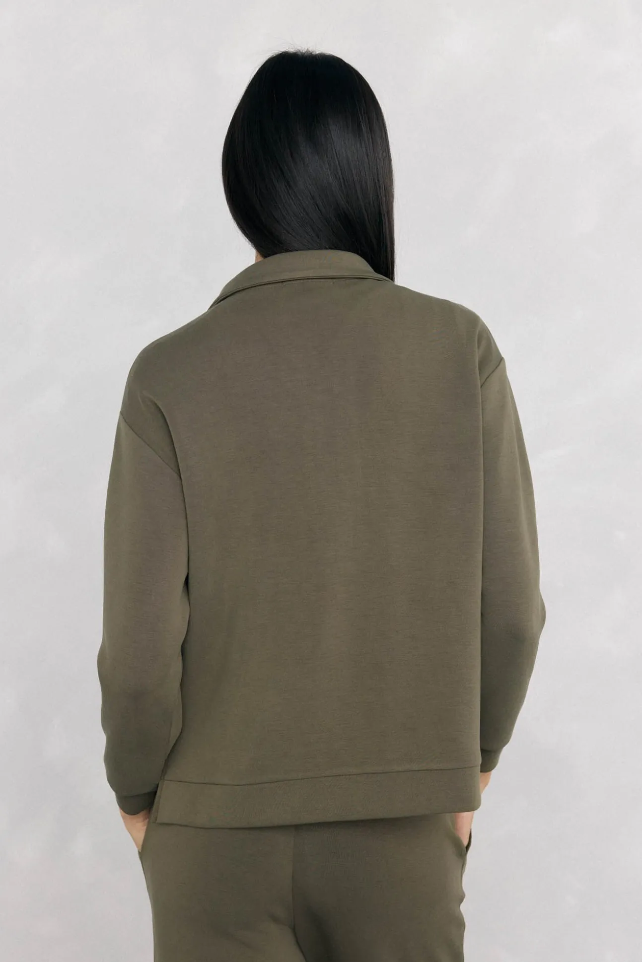 Sweatshirt com soft touch e gola Perkins