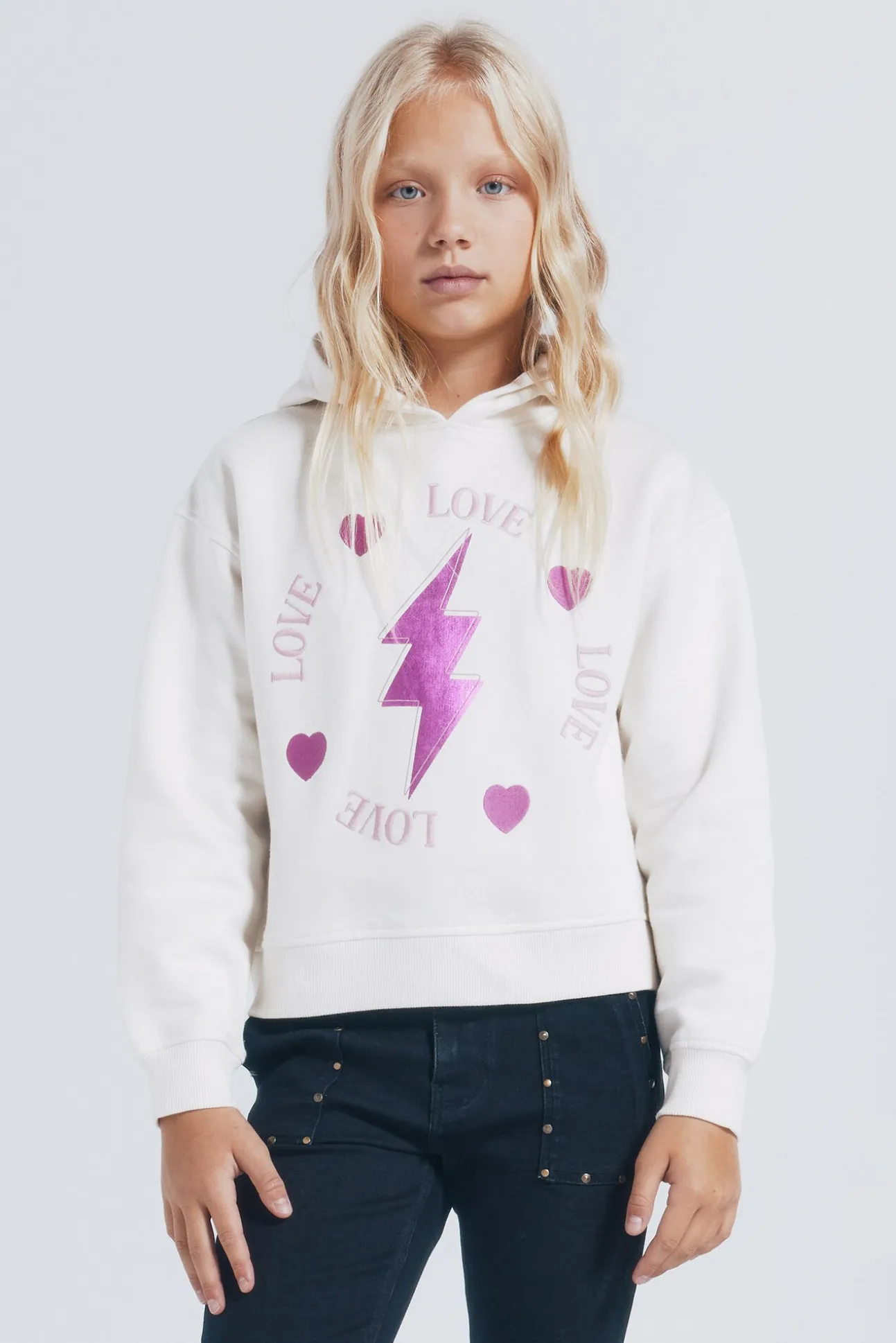 Sweatshirt com zíper para menina.