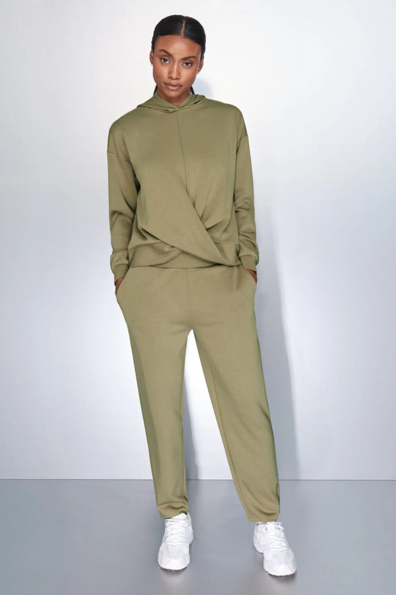 Sweatshirt cáqui drapeado