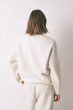 Sweatshirt de pelúcia de algodão branco