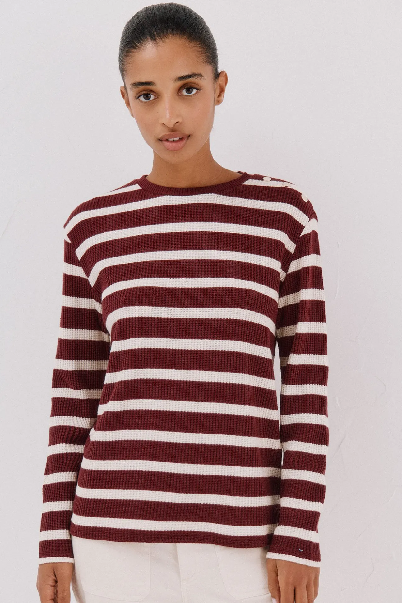 Sweatshirt estruturado riscas