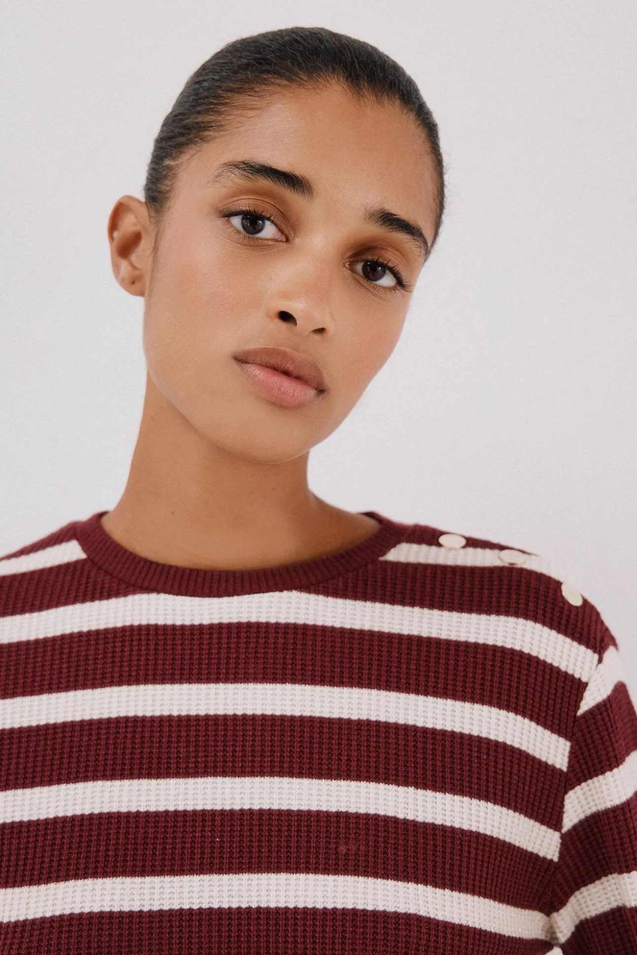 Sweatshirt estruturado riscas