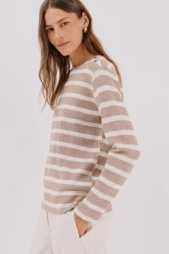 Sweatshirt estruturado riscas