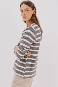Sweatshirt estruturado riscas