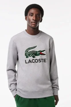 Sweatshirt Lacoste de corte clássico em felpa de algodão