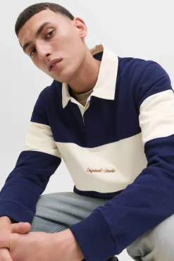 Sweatshirt polo com listras