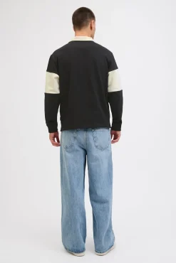 Sweatshirt polo com listras