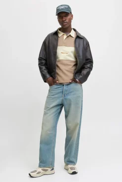 Sweatshirt polo com listras