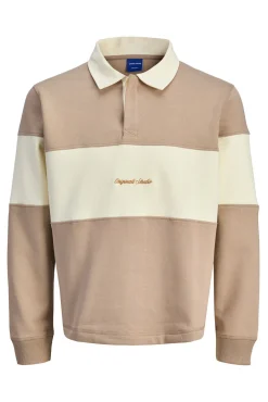 Sweatshirt polo com listras