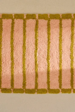 Tapete de banho riscas rosa Saturn