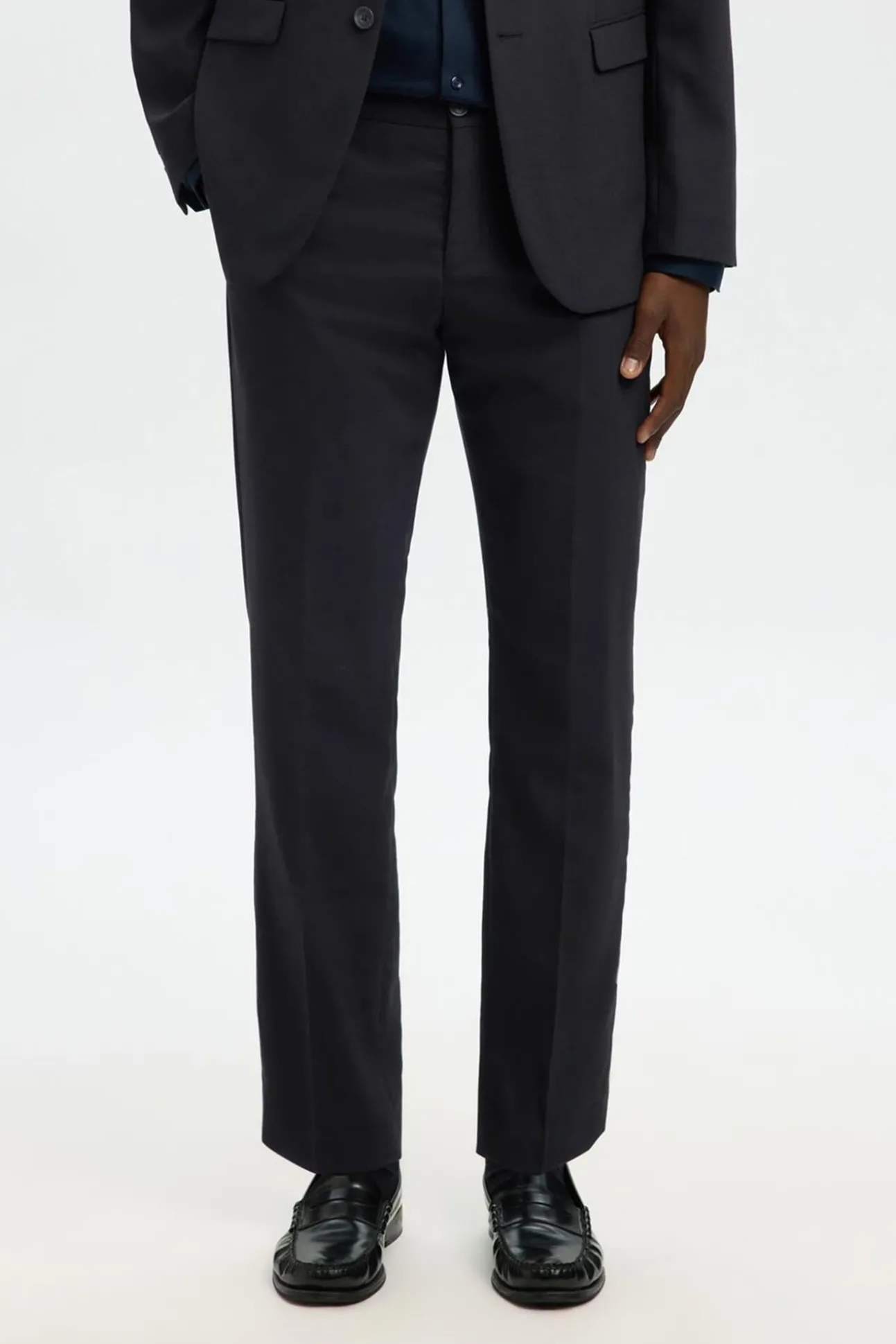 Terno slim fit de duas peças em lã fria