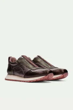 Tênis esportivo KANSAS slip-on metálico