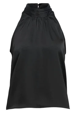 Top acetinado laçada