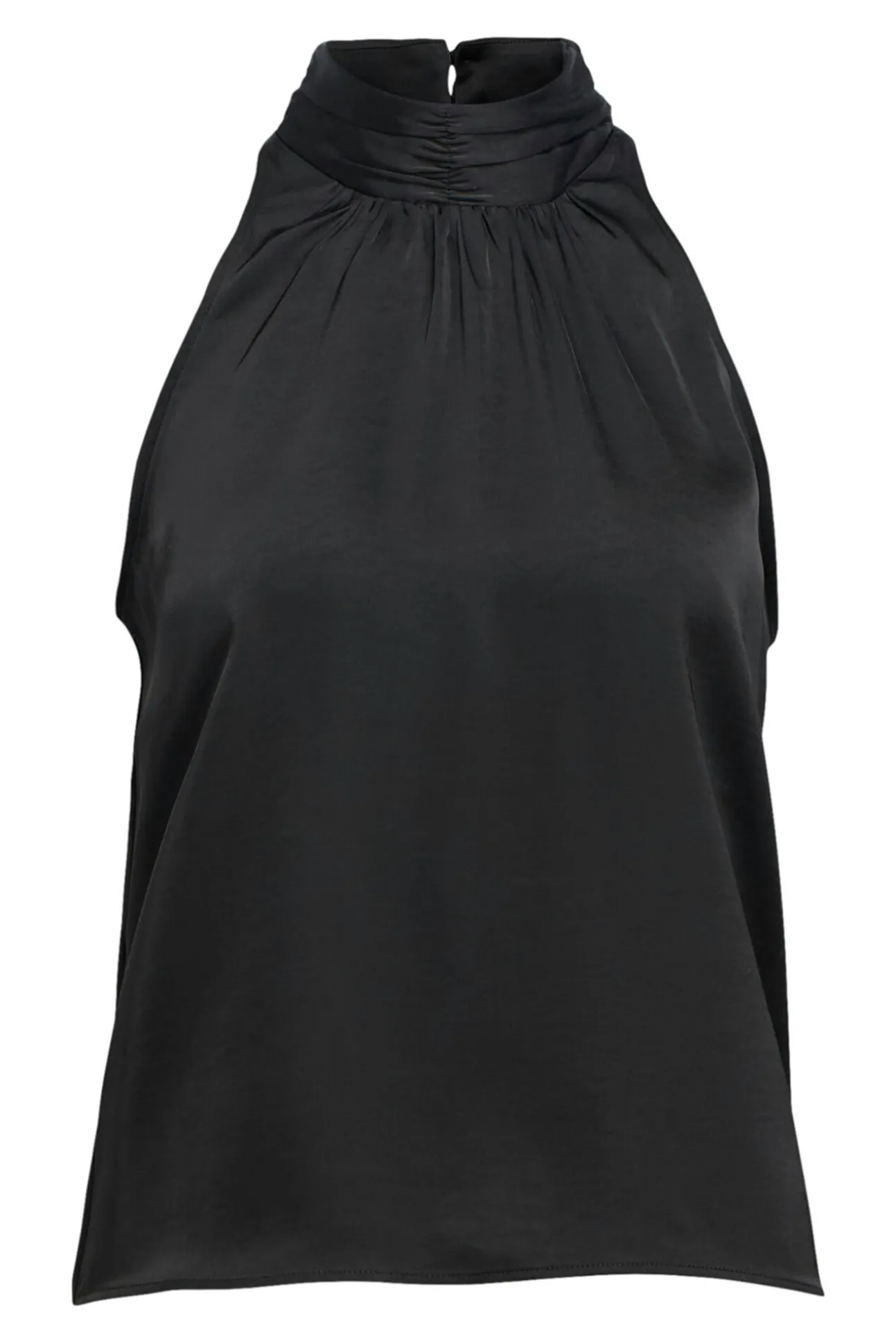 Top acetinado laçada