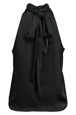 Top acetinado laçada