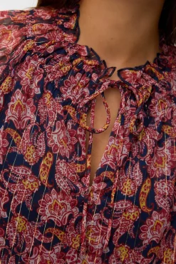 Top de chiffon de manga comprida
