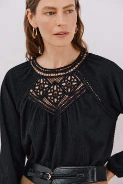 Top de crochet com patch