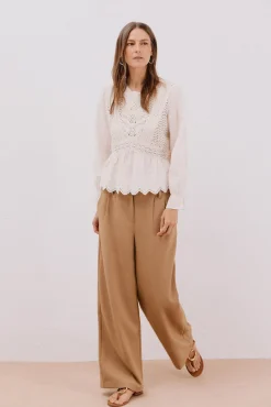 Top de crochet combinado