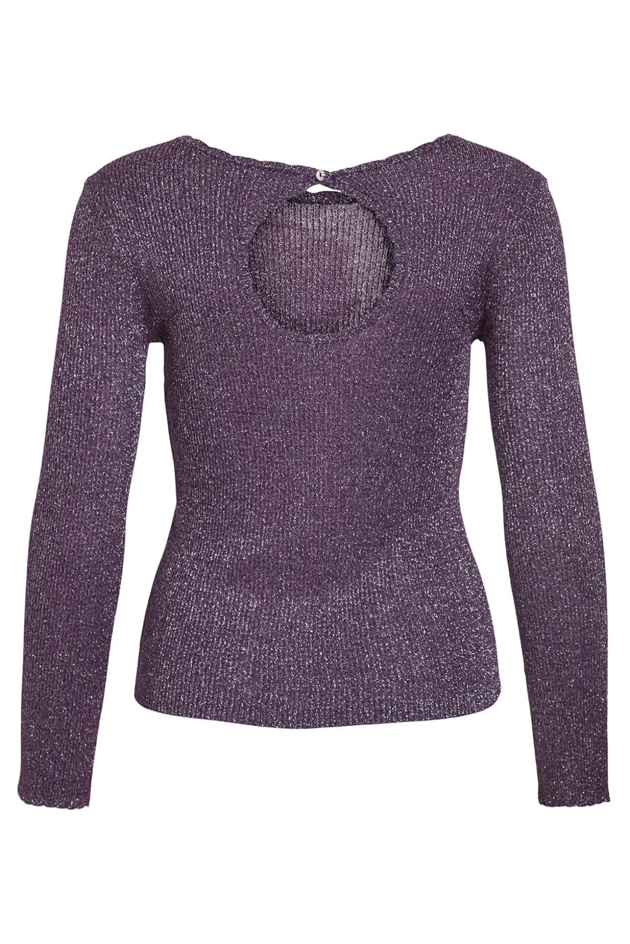 Top de malha reversível com lurex
