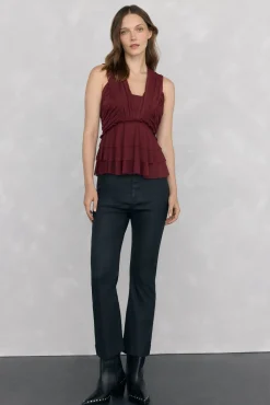 Top de tule com alças