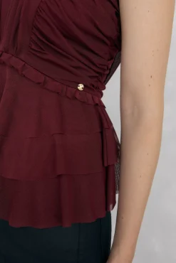 Top de tule com alças