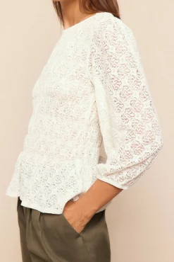 Top estampado franzido
