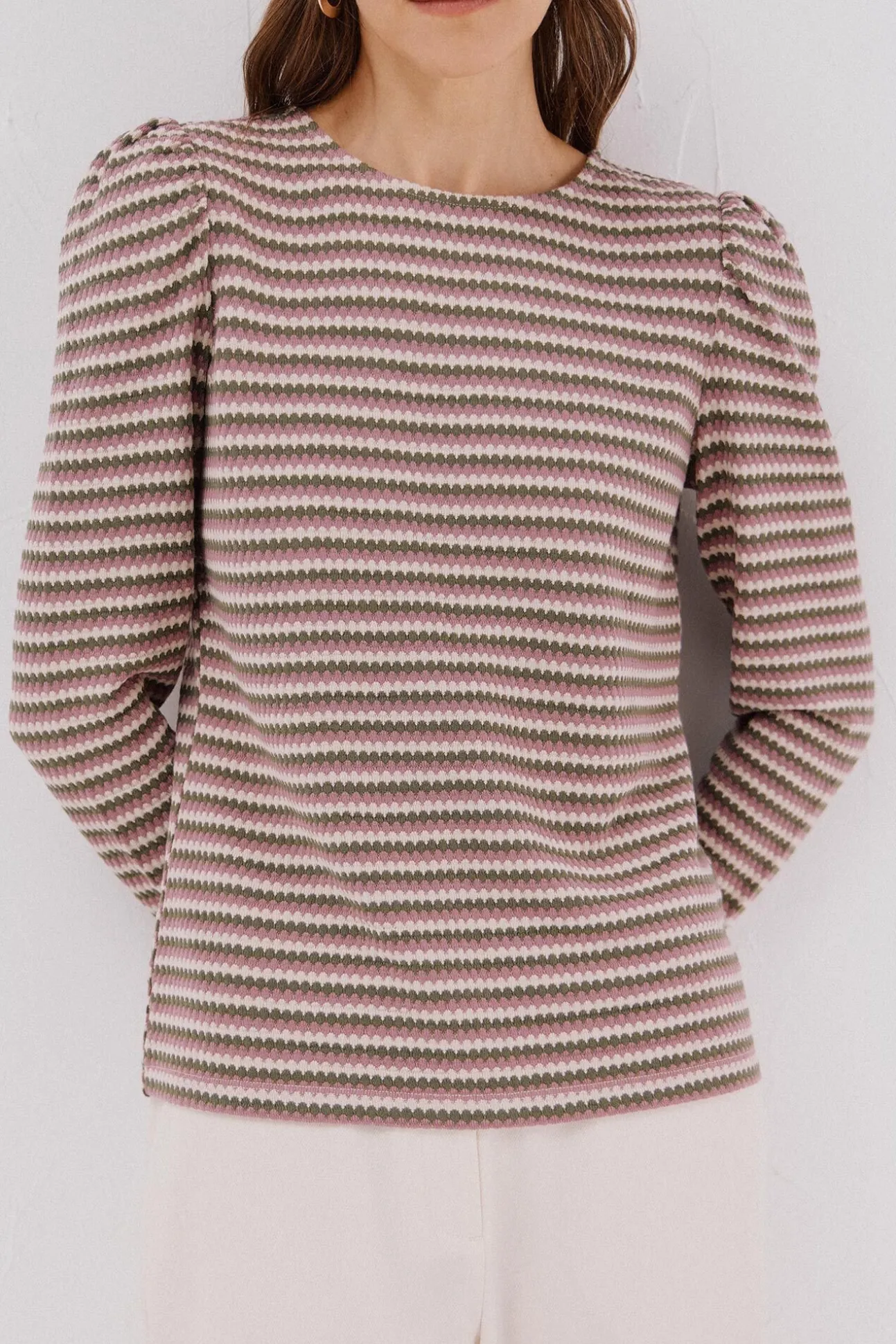 Top estruturado riscas multicolor