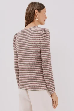 Top estruturado riscas multicolor