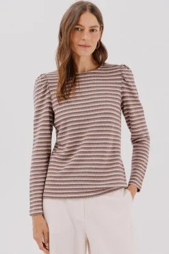 Top estruturado riscas multicolor