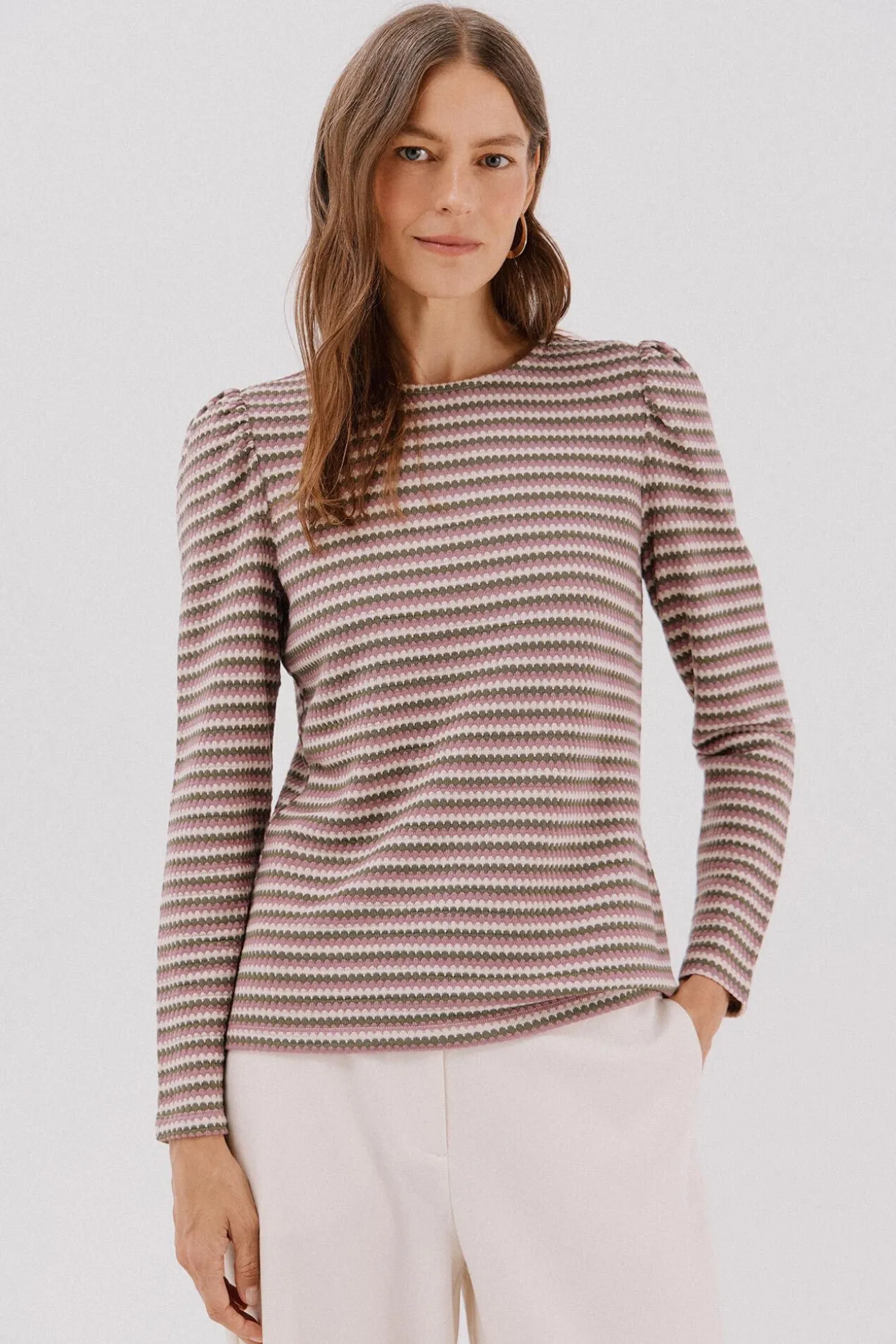 Top estruturado riscas multicolor