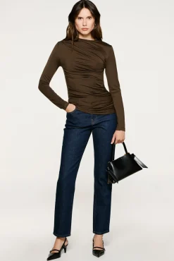 Top slim fit franzido