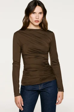 Top slim fit franzido
