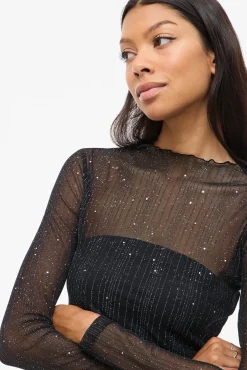Top transparente com glitter