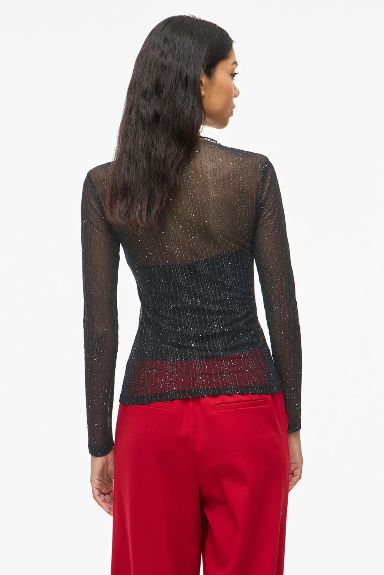 Top transparente com glitter